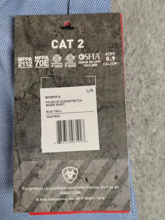 Ariat FR Shirt Women's Large Long Sleeve Flame Resistant Pearl Snap Relaxed Fit - Picture 8 of 10